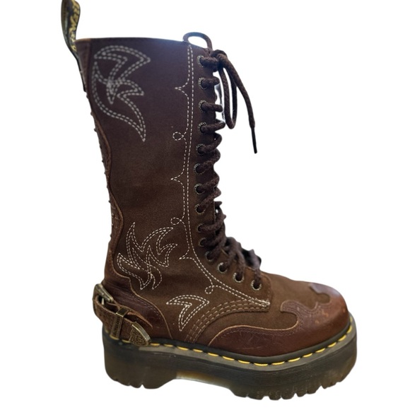 Dr. Martens 1B99 Gothic Americana Mid-Calf Platform Boots – Brown - US 5 Fits 6 - Picture 5 of 16